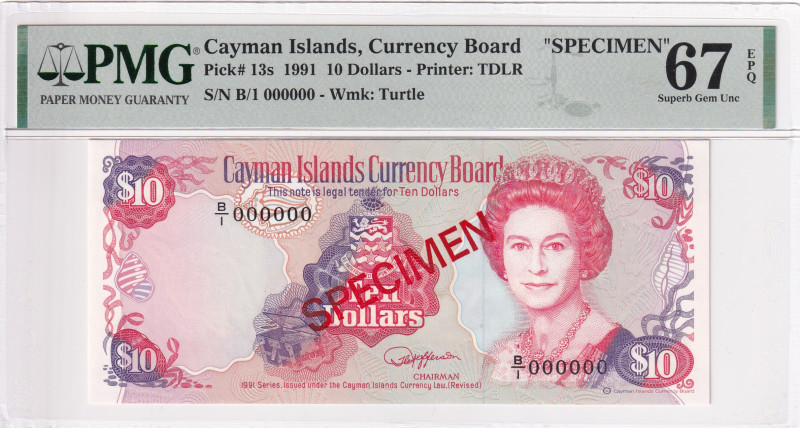 Cayman Islands, 10 Dollars, 1991, UNC, p13s, SPECIMEN

PMG 67 EPQ, High condit...