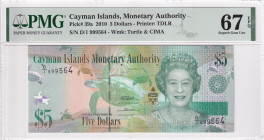 Cayman Islands, 5 Dollars, 2010, UNC, p39a