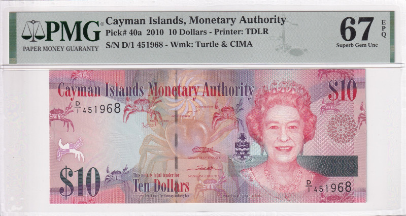 Cayman Islands, 10 Dollars, 2010, UNC, p40a

PMG 67 EPQ

Estimate: USD 125-2...