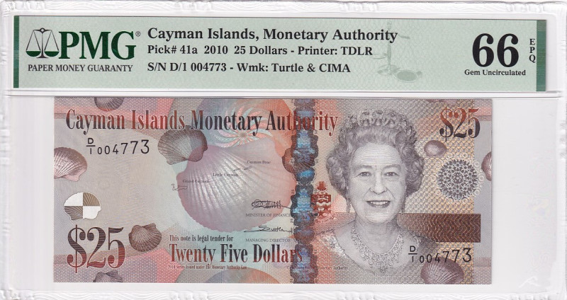 Cayman Islands, 25 Dollars, 2010, UNC, p41a

PMG 66 EPQ

Estimate: USD 75-15...