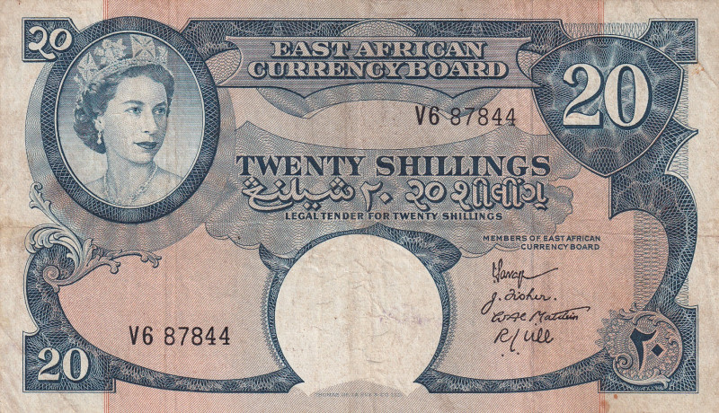East Africa, 20 Shillings, 1958, VF, p39a

Estimate: USD 75-150