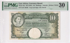East Africa, 10 Shillings, 1961, VF, p42a