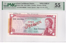 East Caribbean States, 1 Dollar, 1965, AUNC, p13ds, SPECIMEN