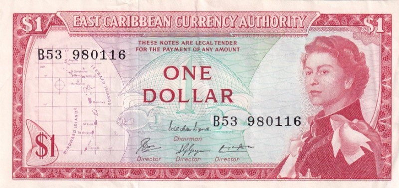 East Caribbean States, 1 Dollar, 1974, XF(+), p13e

Estimate: USD 50-100