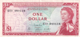 East Caribbean States, 1 Dollar, 1974, XF(+), p13e