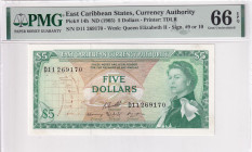 East Caribbean States, 5 Dollars, 1965, UNC, p14h