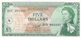 East Caribbean States, 5 Dollars, 1965, UNC, p14i