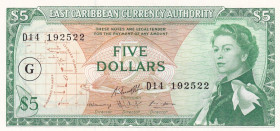 East Caribbean States, 5 Dollars, 1965, UNC, p14k