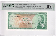 East Caribbean States, 5 Dollars, 1965, UNC, p14l