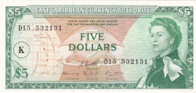 East Caribbean States, 5 Dollars, 1965, UNC, p14l