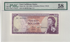 East Caribbean States, 20 Dollars, 1965, AUNC, p15e