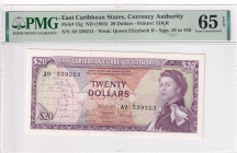 East Caribbean States, 20 Dollars, 1965, UNC, p15g