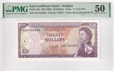 East Caribbean States, 20 Dollars, 1965, AUNC, p15h