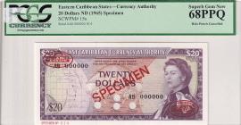 East Caribbean States, 20 Dollars, 1965, UNC, p15s, SPECIMEN