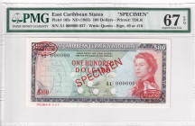 East Caribbean States, 100 Dollars, 1965, UNC, p16fs, SPECIMEN