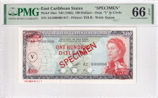 East Caribbean States, 100 Dollars, 1965, UNC, p16ns, SPECIMEN