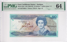 East Caribbean States, 10 Dollars, 1985/1993, UNC, p23a2
