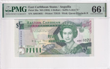 East Caribbean States, 5 Dollars, 1993, UNC, p26u