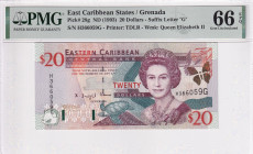 East Caribbean States, 20 Dollars, 1993, UNC, p28g