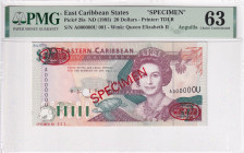 East Caribbean States, 20 Dollars, 1993, UNC, p28s, SPECIMEN
