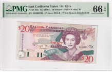 East Caribbean States, 20 Dollars, 1994, UNC, p33k