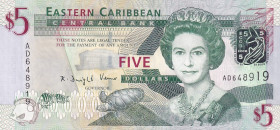 East Caribbean States, 5 Dollars, 2008, UNC, p47a