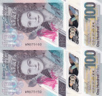 East Caribbean States, 100 Dollars, 2019, UNC, p59, (Total 2 consecutive Banknotes)