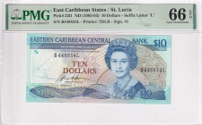 East Caribbean States, 10 Dollars, 1985/1993, UNC, p2311