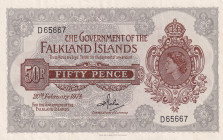 Falkland Islands, 50 Pence, 1974, XF(+), p10b