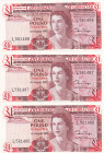 Gibraltar, 1 Pound, 1988, UNC, p20e, (Total 3 consecutive Banknotes)