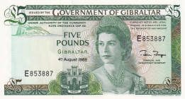 Gibraltar, 5 Pounds, 1988, UNC, p21b, (Total 2 consecutive banknotes)