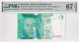 Gibraltar, 5 Pounds, 2020, UNC, p42a