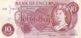 Great Britain, 10 Shillings, 1963, VF, p373b
