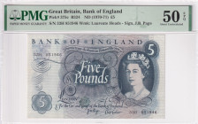 Great Britain, 5 Pounds, 1970/1971, AUNC, p375c