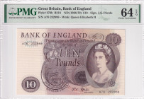 Great Britain, 10 Pounds, 1966/1970, UNC, p376b
