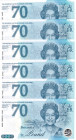 Great Britain, 70 Pounds, 2022, UNC, (Total 6 banknotes)