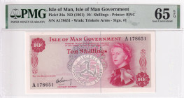 Isle of Man, 10 Shillings, 1961, UNC, p24a