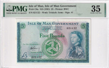 Isle of Man, 5 Pounds, 1961, VF, p26a