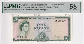 Jamaica, 1 Pound, 1960, AUNC, p51Cs, SPECIMEN