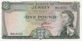 Jersey, 1 Pound, 1963, AUNC(+), p8a