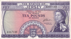 Jersey, 10 Pounds, 1972, XF(-), p10a