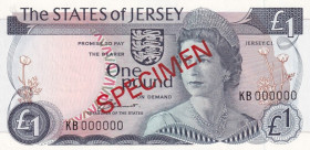 Jersey, 1 Pound, 1976/1988, UNC, p11s, SPECIMEN