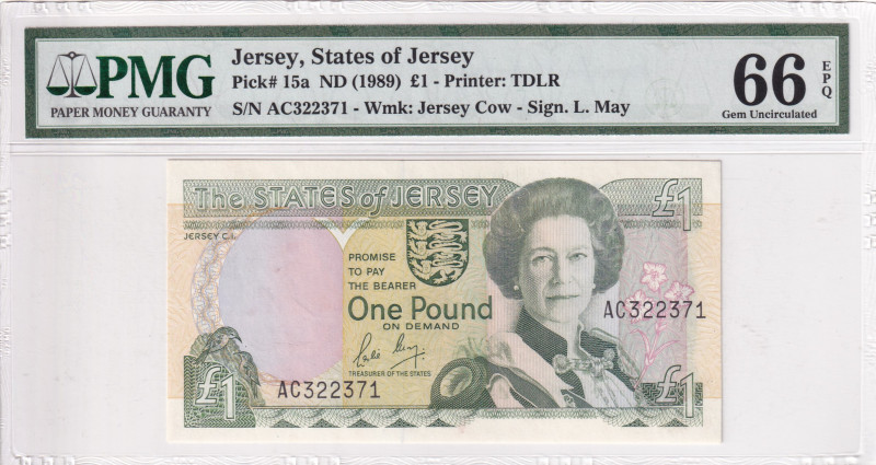 Jersey, 1 Pound, 1989, UNC, p15a

PMG 66 EPQ

Estimate: USD 30-60