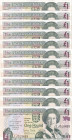 Jersey, 1 Pound, 1995, UNC, p25a, (Total 12 Consecutive Banknotes)