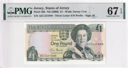 Jersey, 1 Pound, 2000, UNC, p26b