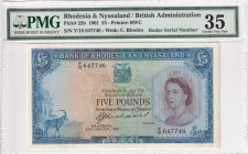 Rhodesia & Nyasaland, 5 Pounds, 1961, VF, p22b