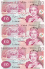 Saint Helena, 10 Pounds, 2012, UNC, p12b, (Total 3 consecutive banknotes)