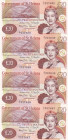 Saint Helena, 20 Pounds, 2012, UNC, p13b, (Total 4 consecutive banknotes)