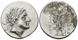 Kingdom of Bithynia, Prusias II Cynegos AR Tetradrachm. (33mm, 17.0 g) Circa 182-149 BC. Head right, wearing winged diadem / Zeus Stephanophoros stand...