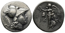 PAMPHYLIA, Side. Circa 205-100 BC. AR Tetradrachm (29mm, 16.89 g). St–, magistrate. Helmeted head of Athena right / Nike advancing left, holding wreat...